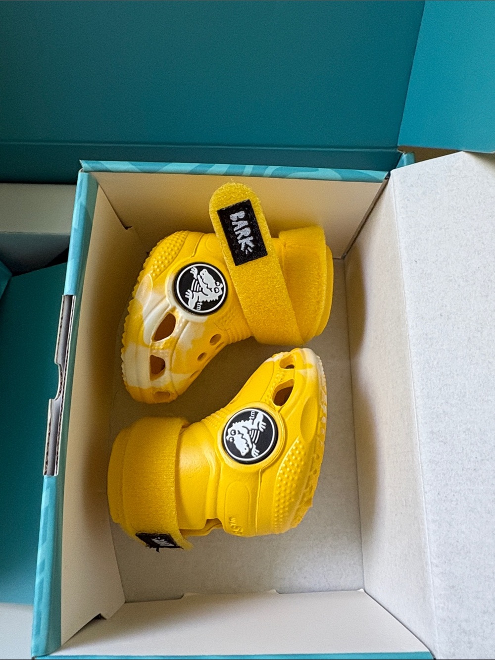 Bark Crocs Yellow Dog Shoes with Adjustable Strap size Small